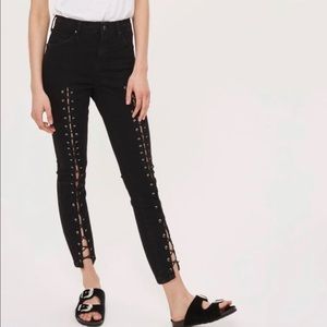TOPSHOP JAMIE LACE UP JEANS